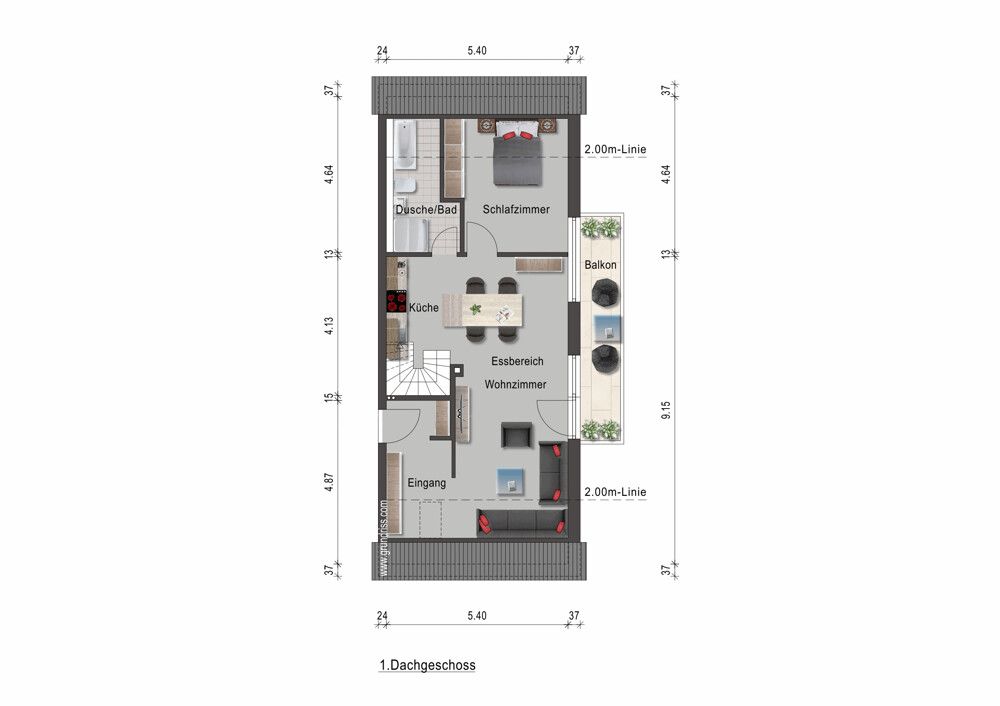 Grundriss 1. DG